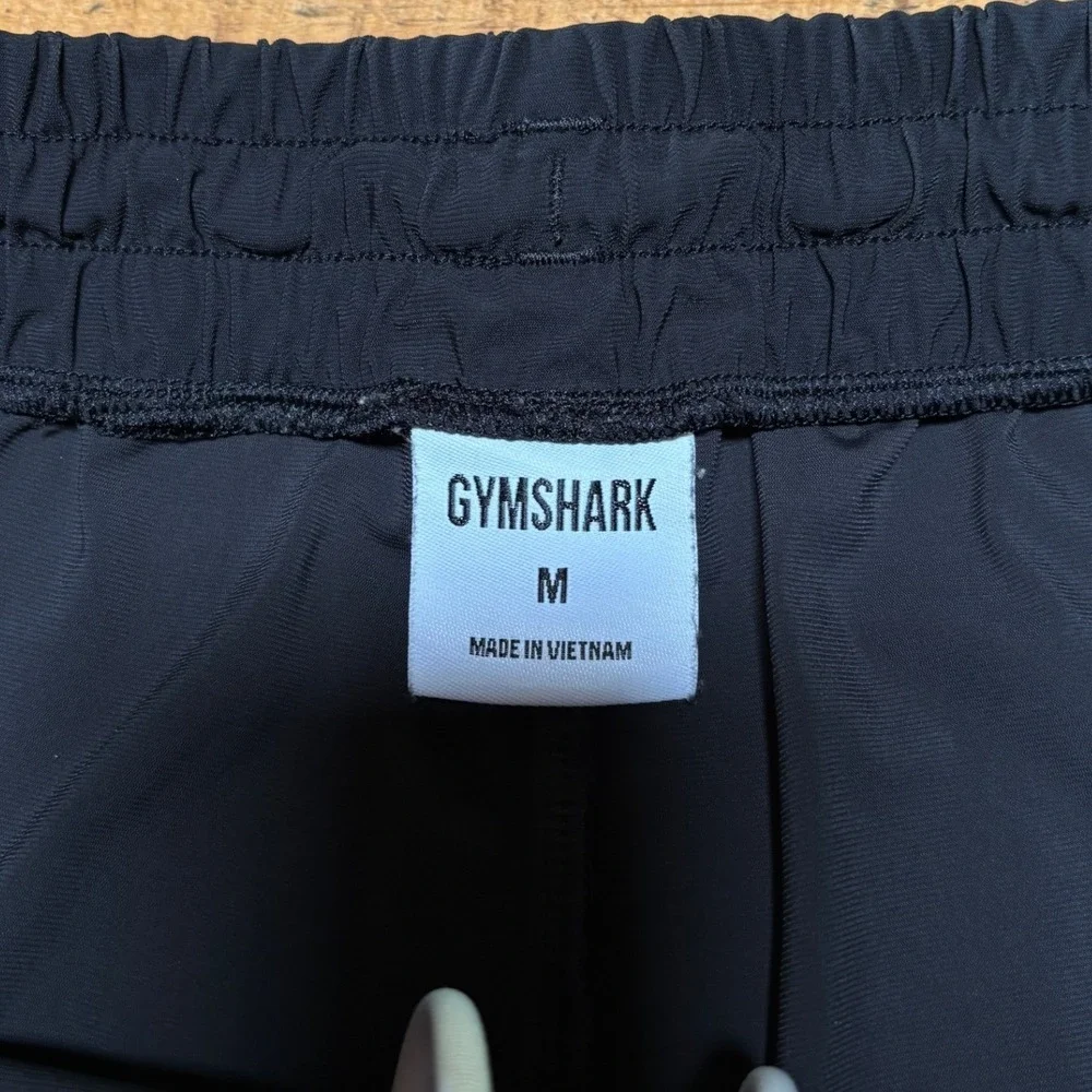 Gymshark Mens Black Oversized Fit Contrast Straight Leg Pants Stripe Stretch M
